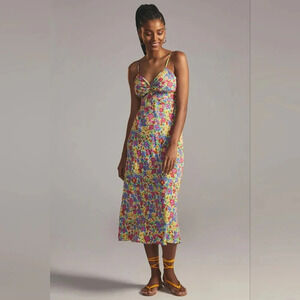 Faithfull the Brand Colorful Floral Midi Dress